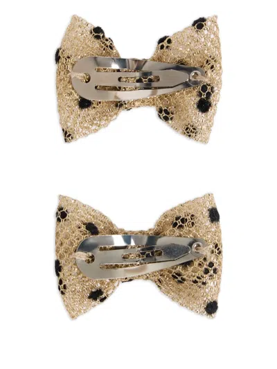Bonpoint Bow Hair Clip (set Of Two) In Brown