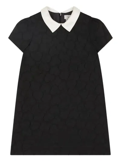 Bonpoint Heart-pattern Collared Dress In Black
