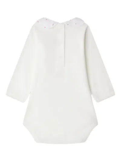 Bonpoint Embroidered-collar Bodysuit In White