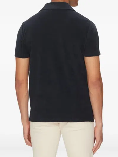Tommy Hilfiger Terry Cloth Regular Polo In Black