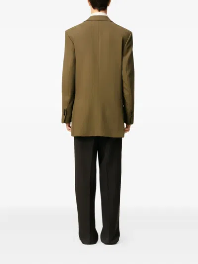 Ami Alexandre Mattiussi Green Wool Loose Double Breasted Jacket Green In Green