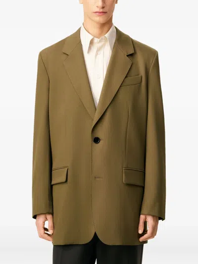 Ami Alexandre Mattiussi Green Wool Loose Double Breasted Jacket Green In Green