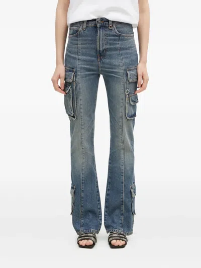 Fiorucci Cargo Panelled Jeans In Blue
