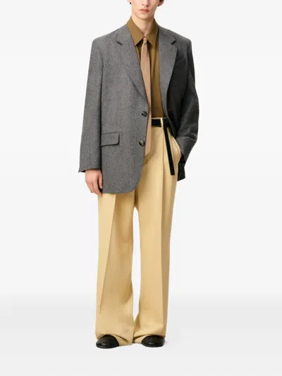 Ami Alexandre Mattiussi Grey Wool Loose Single Breasted Jacket Grey In Gray