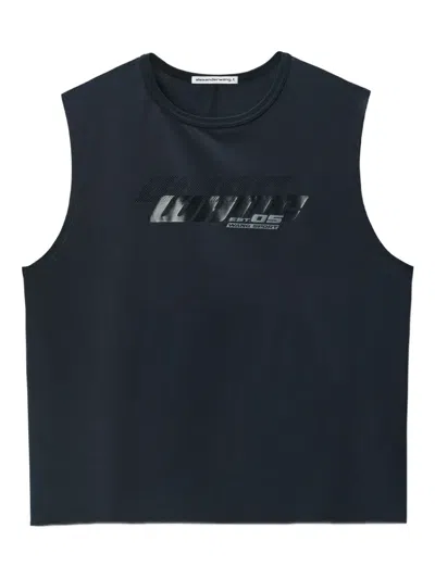 Alexander Wang Logo-print Vest In Blue