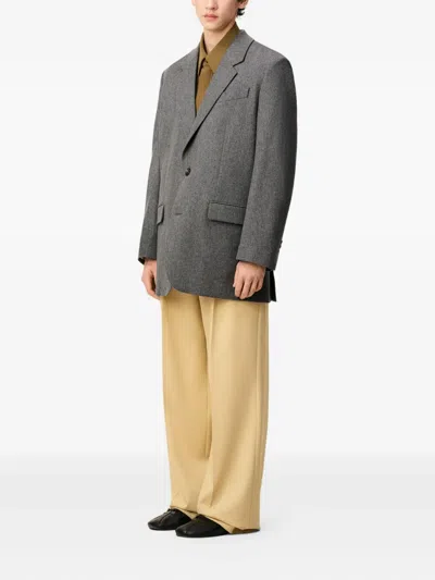 Ami Alexandre Mattiussi Grey Wool Loose Single Breasted Jacket Grey In Gray