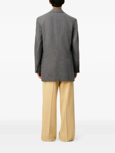 Ami Alexandre Mattiussi Grey Wool Loose Single Breasted Jacket Grey In Gray