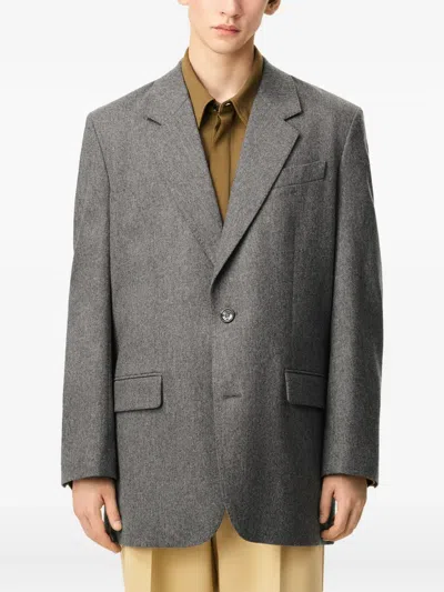 Ami Alexandre Mattiussi Grey Wool Loose Single Breasted Jacket Grey In Gray