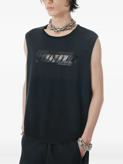 Alexander Wang Logo-print Vest In Blue