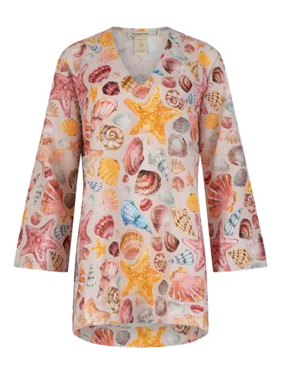Paramidonna Seashell-print Linen Dress