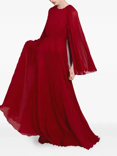 Giambattista Valli Pleated Cape-detail Dress In Purple
