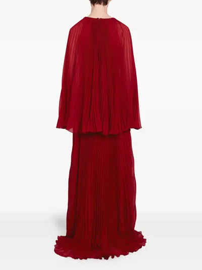 Giambattista Valli Pleated Cape-detail Dress In Purple