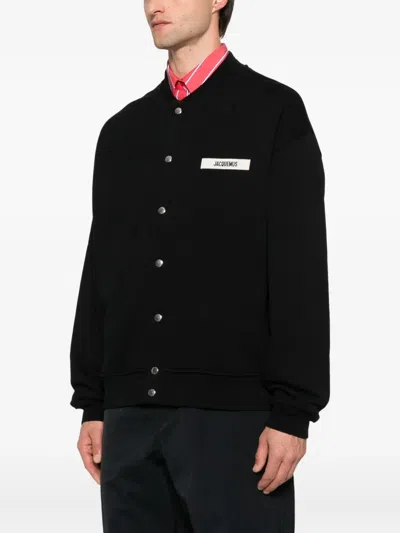 Jacquemus Le Cardigan Gros Grain In Black