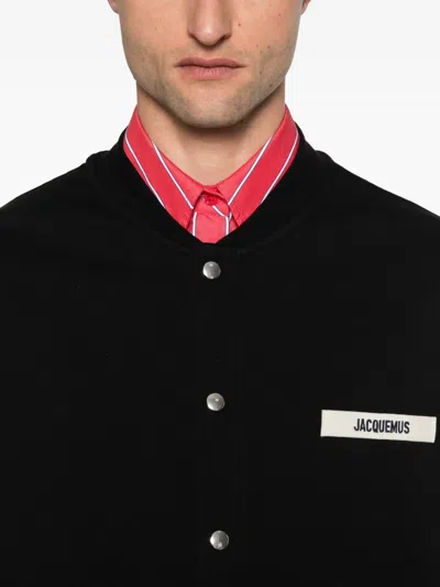Jacquemus Le Cardigan Gros Grain In Black