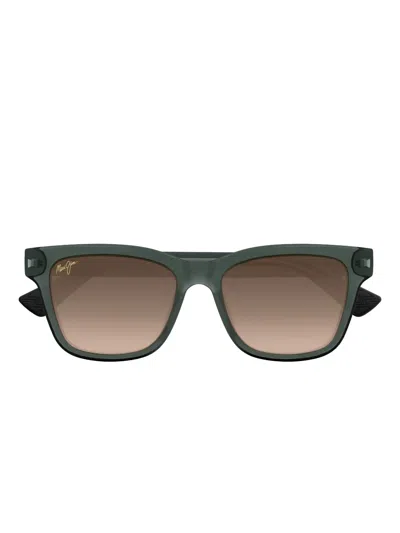Maui Jim Hano Hano Square-frame Sunglasses In Green