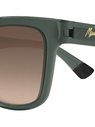 Maui Jim Hano Hano Square-frame Sunglasses In Green