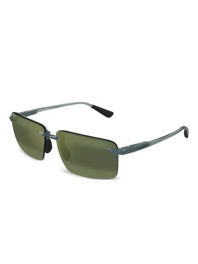 Maui Jim Rectangle-frame Sunglasses In Green