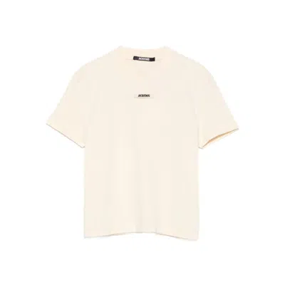 Jacquemus Gros Grain Crew Neck Cotton Blend Top In Neutral