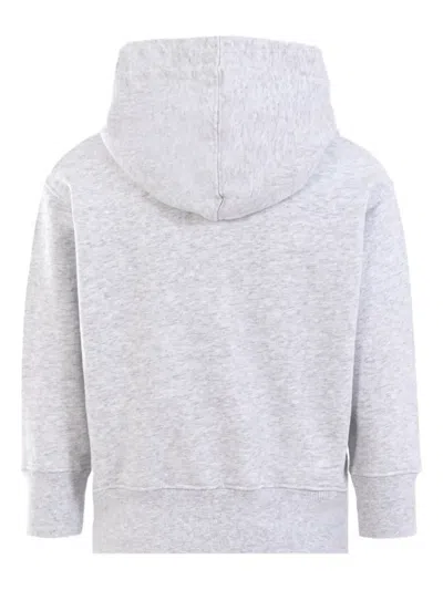 Palm Angels Bear Print Hoodie In Gray