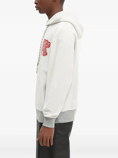 Aries Appliqué-detail Hoodie In White