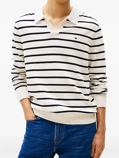 Tommy Hilfiger Jonny Collar Striped V-neck Sweater