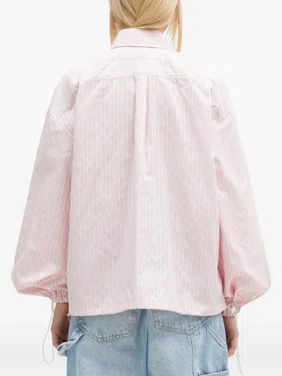 Fiorucci Striped Balloon-sleeve Shirt In Pink