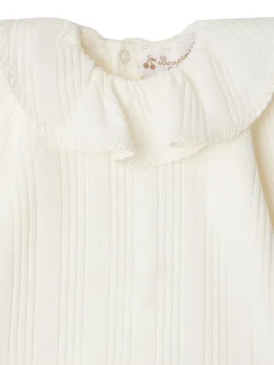 Bonpoint Ribbed Ruffled Two-piece Set In White