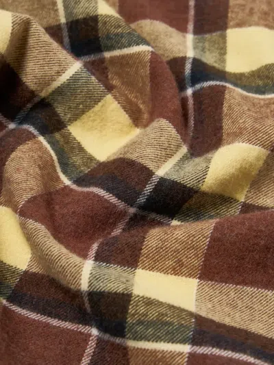 Universal Works Check Button-down Shirt In Brown