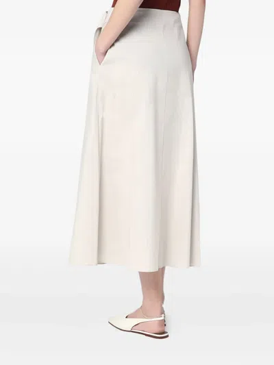Department Five Pleated Wrap Linen-blend Skirt In Red
