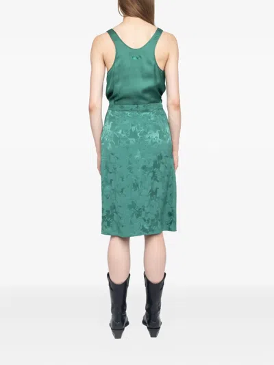 Zadig & Voltaire Julen Horse-jacquard Lace-insert Midi Skirt