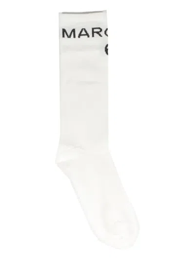 Mm6 Maison Margiela Logo-print Socks In White