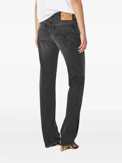 Fiorucci Logo-patch Straight Jeans In Black