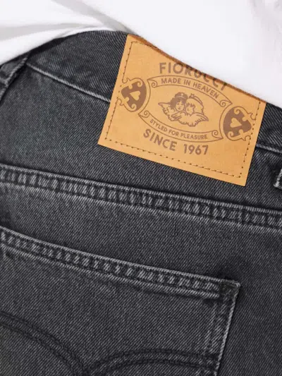 Fiorucci Logo-patch Straight Jeans In Black