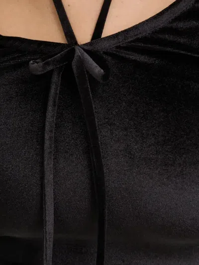 Fiorucci Tie-neck Velvet Top In Black