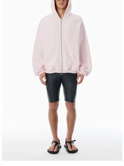 Alexander Wang Logo-detail Zip-up Hoodie In Pink