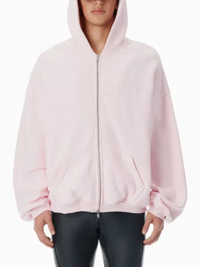 Alexander Wang Logo-detail Zip-up Hoodie In Pink