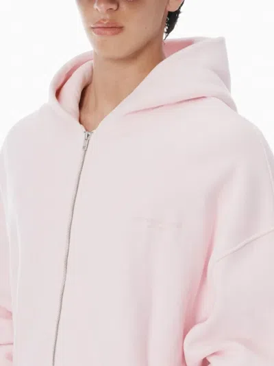 Alexander Wang Logo-detail Zip-up Hoodie In Pink