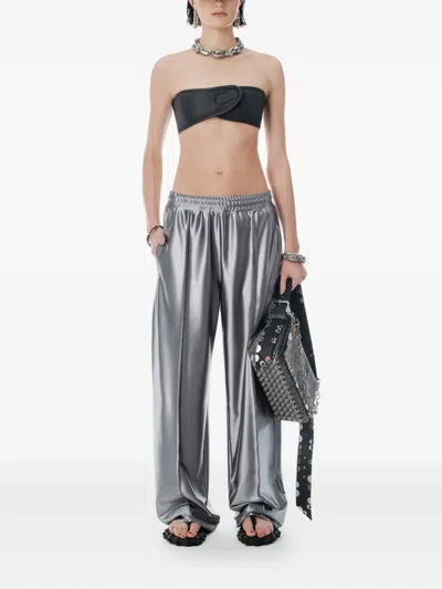 Alexander Wang Relaxed Trackpant Clothing In Silver