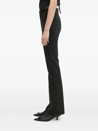 Fiorucci Crystal-embellished Flared Jeans In Black