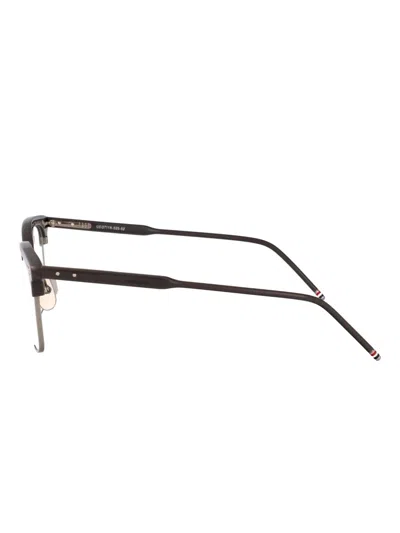 Thom Browne Titanium Rectangle Glasses In Black