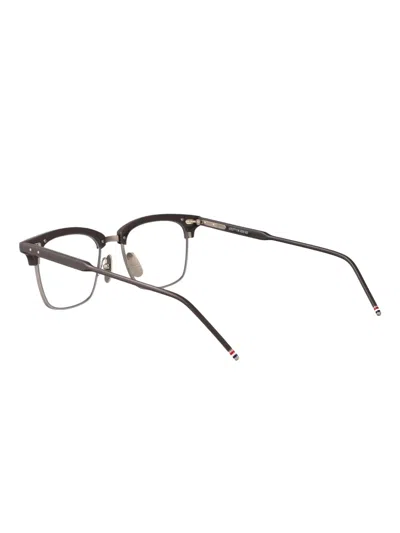 Thom Browne Titanium Rectangle Glasses In Black