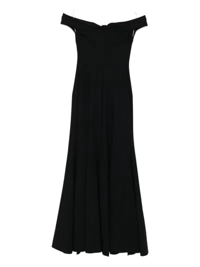 Chiara Boni La Petite Robe Off-shoulder Flared Midi Dress In Black