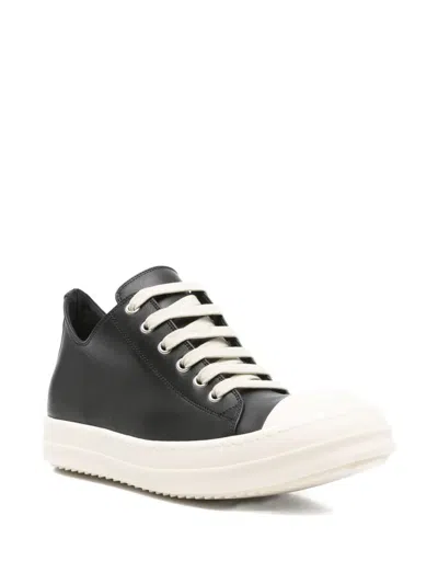 Rick Owens Woman Black&white Sneakers In Black