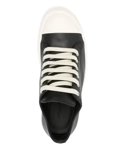 Rick Owens Woman Black&white Sneakers In Black