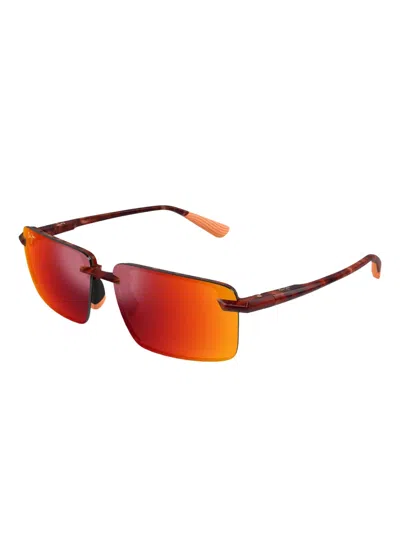 Maui Jim Laulima Rectangle-frame Sunglasses In Red