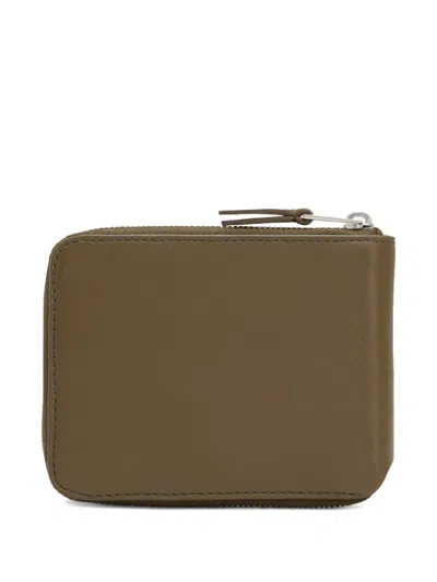 Ami Alexandre Mattiussi Green Smooth Leather Ami De Coeur Compact Wallet Green In Green