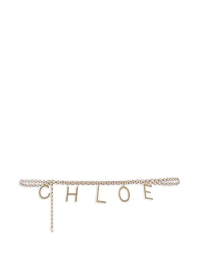 Chloé Lettered Chain Belt In Gold