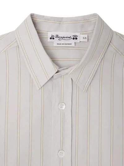 Bonpoint Tangui Striped Shirt In Gray