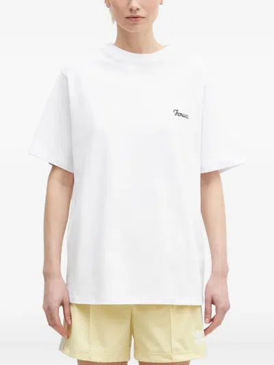 Fiorucci Embroidered Short-sleeve T-shirt In White