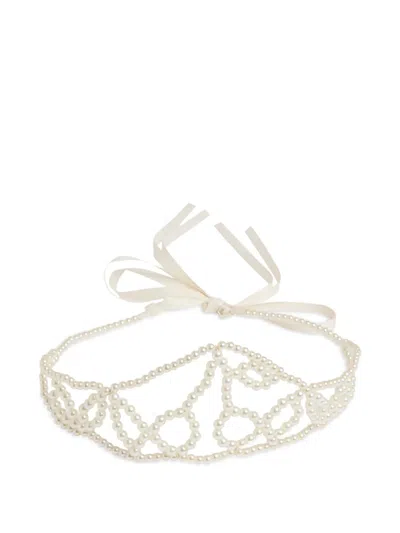 Bonpoint Jumelle Pearl-crown Headband In White